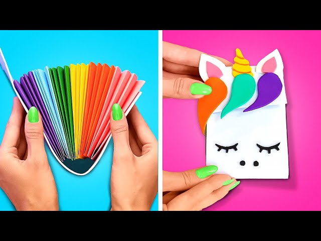 Cool School Hacks & Tips And Colorful DIY School Crafts