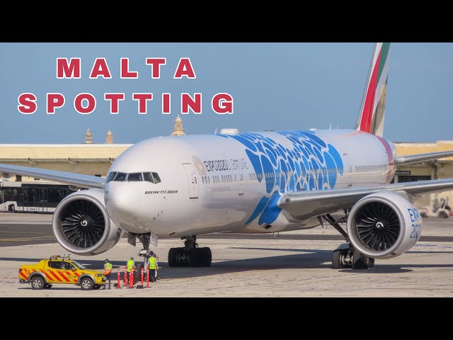 Malta International Airport | Plane Spotting | Various Airplanes Traffic