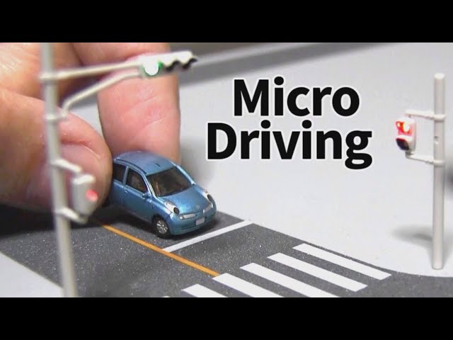 1/150 scale Car System in which the car runs along wires under the road