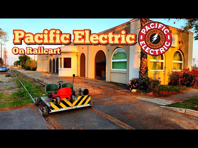 Pacific Electric Railway PE. Riding Railcart -  Rialto - California - US.