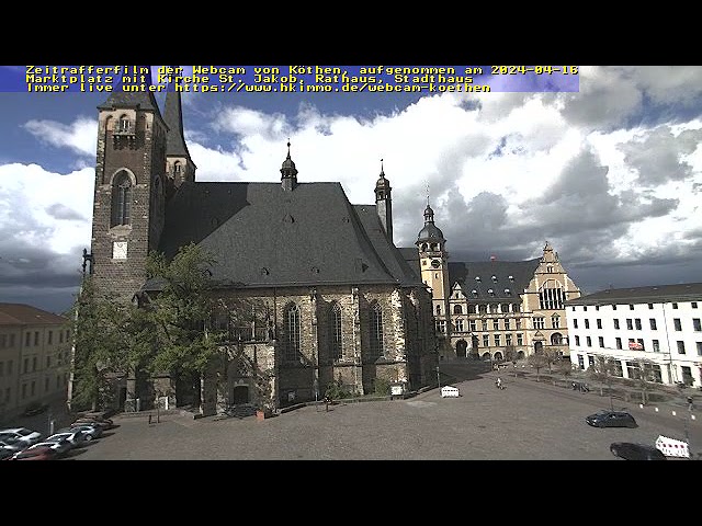 Webcam Marktplatz Köthen Zeitraffer vom 2024-04-16