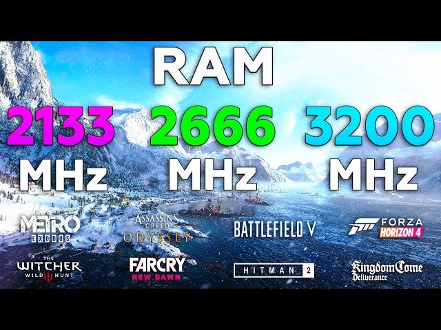 2133MHz vs 2666MHz vs 3200MHz RAM Test in 8 Games