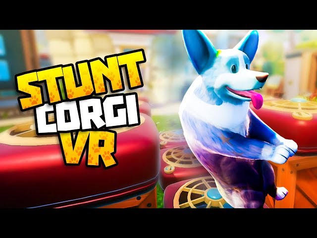 RAINBOW DOGGO FLIES INTO THE SKY! - Stunt Corgi VR Gameplay - VR HTC Vive Gameplay