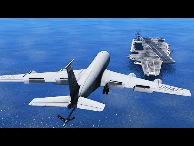 GTA 5 - LANDING GIGANTIC KC-135 ON THE AIRCRAFT CARRIER (GTA 5 Funny Moment)