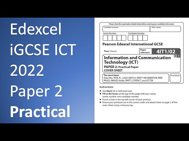 Edexcel iGCSE ICT 2022 Paper 2 Whole Paper