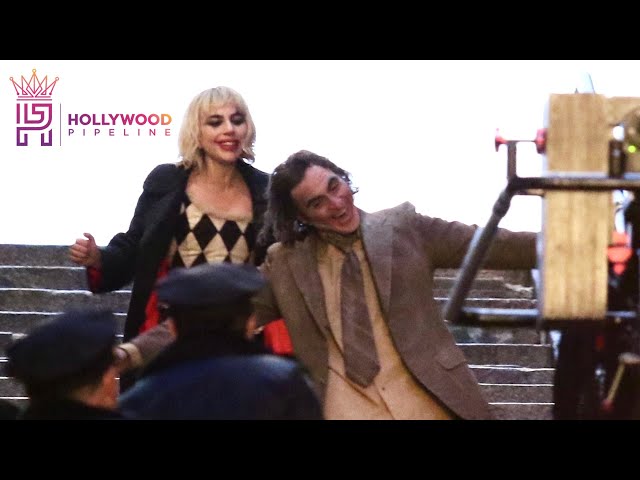 Joaquin Phoenix & Lady Gaga filming JOKER 2