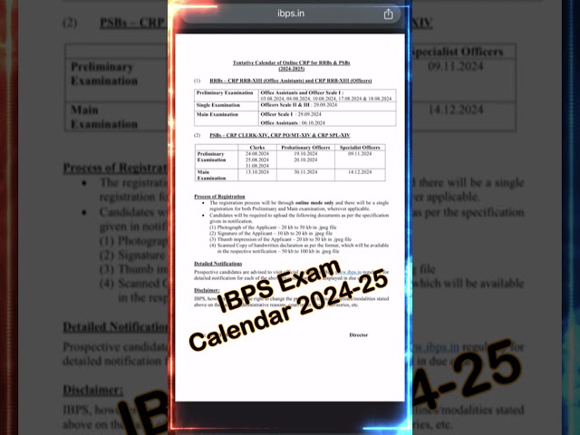 IBPS Calendar 2024 Out 🔥 IBPS Exam Calendar 2024-25 #IBPS #Banking #shorts
