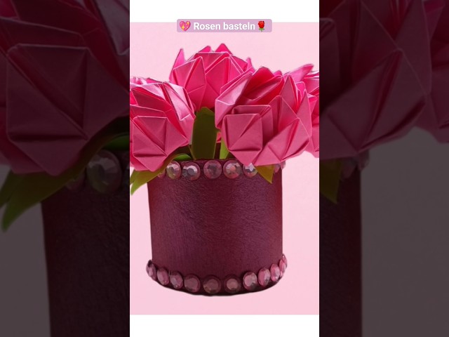 🌹Mini ROSEN Blumenstrauß aus Papier. Tutorial auf dem Kanal #shorts #basteln #rose #geschenkidee