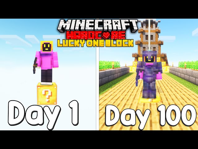I Survived 100 Days On ONE Lucky Block In Minecraft Hardcore!