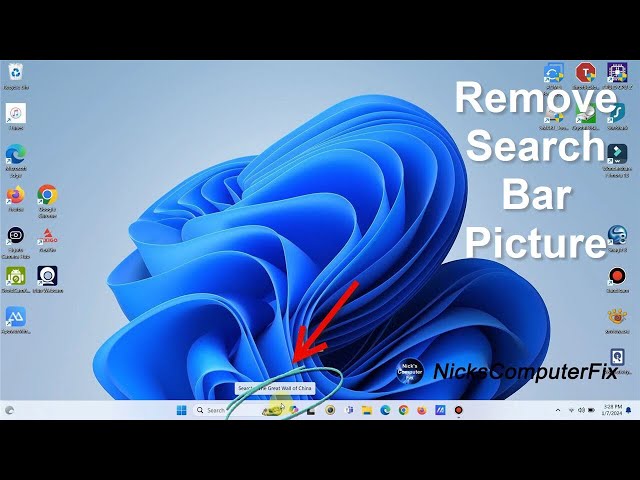How to remove Windows 11 search bar Picture icon! Free & Easy