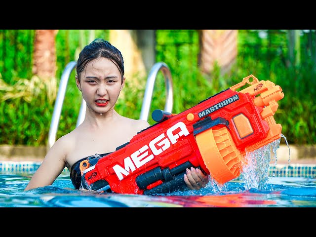 Xgirl Nerf Films: Two Seal X Girl & Warrior Nerf Guns Criminal Alibaba Case Antique Gong