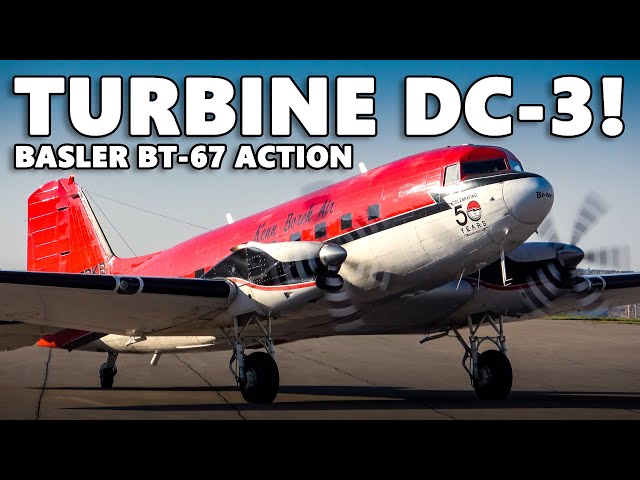 TURBINE DC-3s IN ACTION! Kenn Borek Air Basler BT-67s at Calgary Airport [4K]
