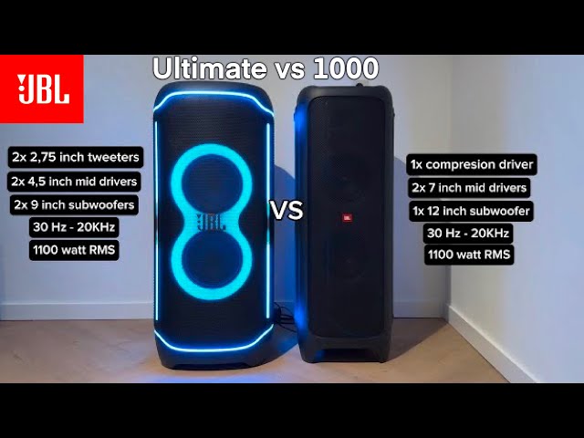 JBL Partybox Ultimate VS JBL Partybox 1000 - Sound, lights and specs comparison