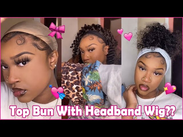 🥳Style Top Bun With Headband Wig? Super Easy Hairstyle #Elfinhair (Natural Hair Protective)