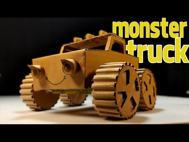 How to make a handmade monster truck from cardboard and a glue gun