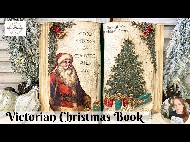Victorian Christmas Book using IOD Moulds & Stamps | Vintage Style | Easy Trash to Treasure Crafts