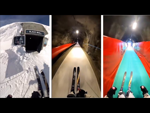 Skiing Through a Long Mountain Tunnel