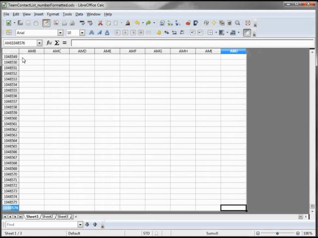 10- Libre Office - Calc, Open Office -- Calc, Excel Tutorial -- Format phone number - sort button