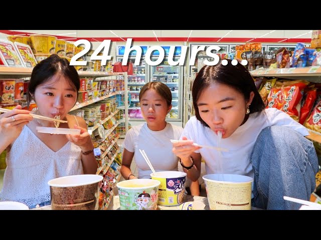 Eating ONLY at Korean convenience foods for 24 hours! *wow*