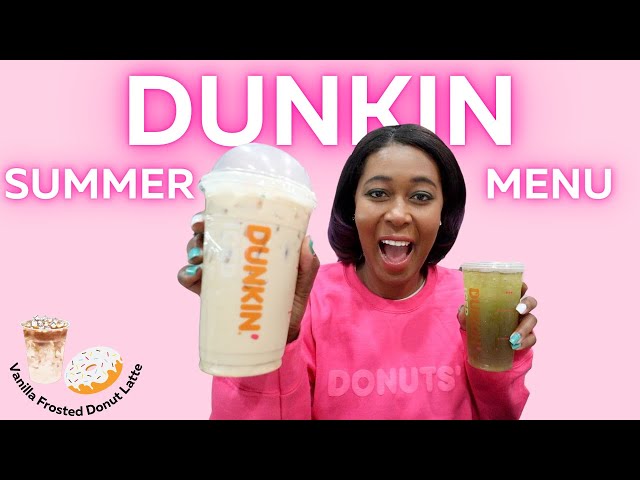 Trying Dunkin Summer Menu 2024 | Vanilla Frosted Donut Latte Taste Test