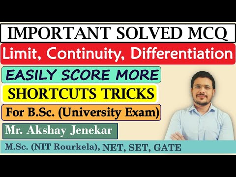Solved MCQs on Differential and Integral Calculus (B.Sc. Sem-I)