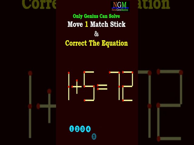 #viralshorts #trending #matchstick  PUZZLE 110 Move 1 Match Stick & Correct The Equation