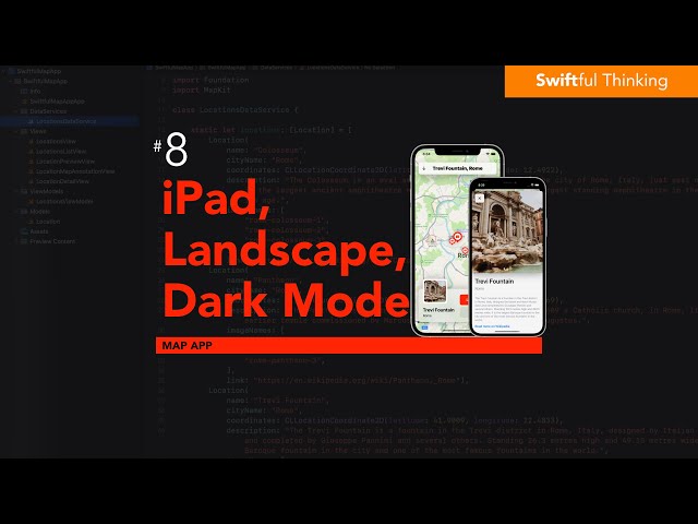 Update SwiftUI App for iPad, Landscape, and Dark Mode | SwiftUI Map App #8