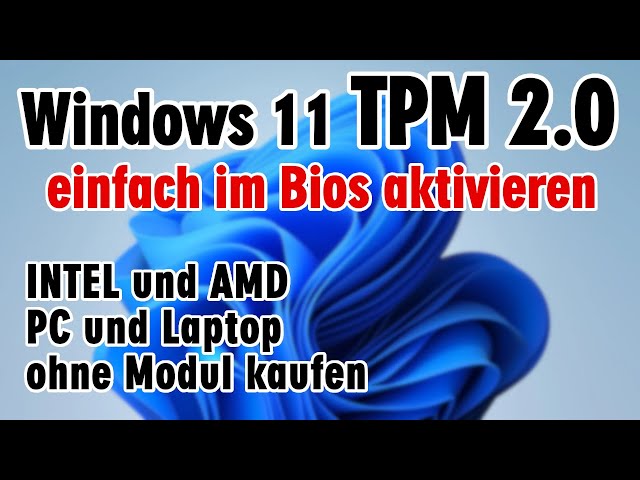 Windows 11 TPM 2.0 aktivieren im Bios bei AMD Intel PC und Laptop ⭐️ ohne Modul kaufen