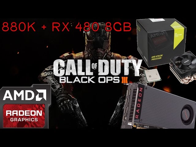 AMD RX 480 8Gb + 880k Gaming  Black Ops 3 Extra Settings 1080p
