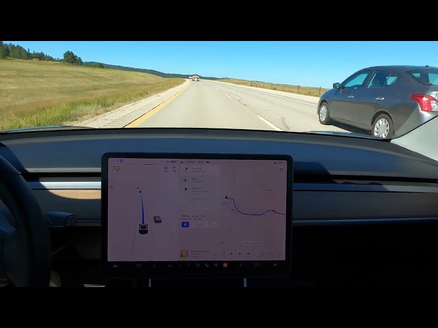 Heading to Spearfish, SD Supercharger in a Tesla Model 3