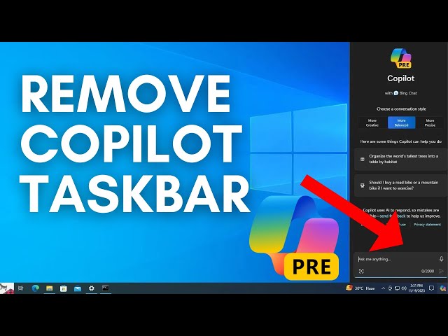 How to remove copilot from taskbar windows 11 |  Disable copilot from taskbar windows 10