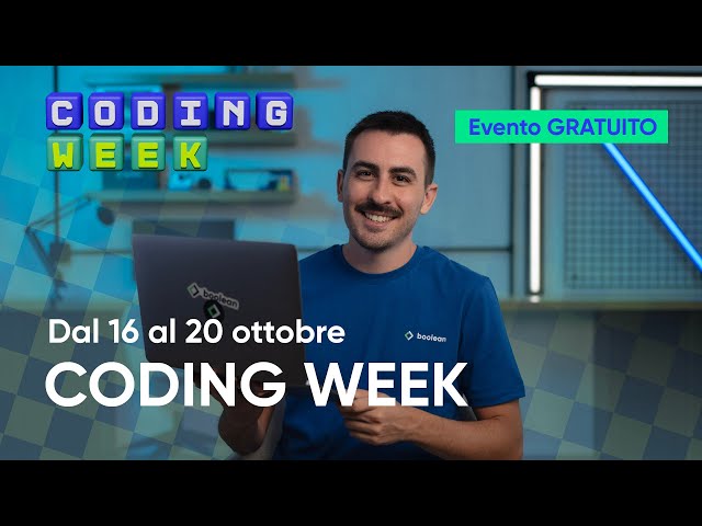 Torna la Boolean Coding Week - Impara a programmare partendo da zero!