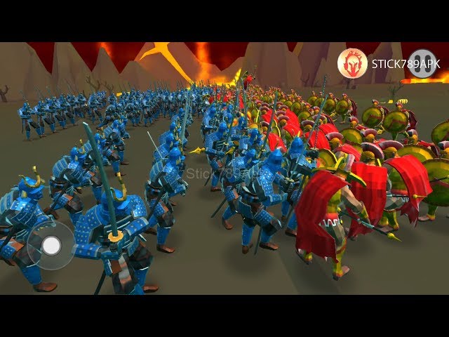 WHO WIN? 120 BLUE SAMURAI VS 120 RED SPARTAN | Epic Battle Simulator 2 | Mod Android Gameplay #FHD