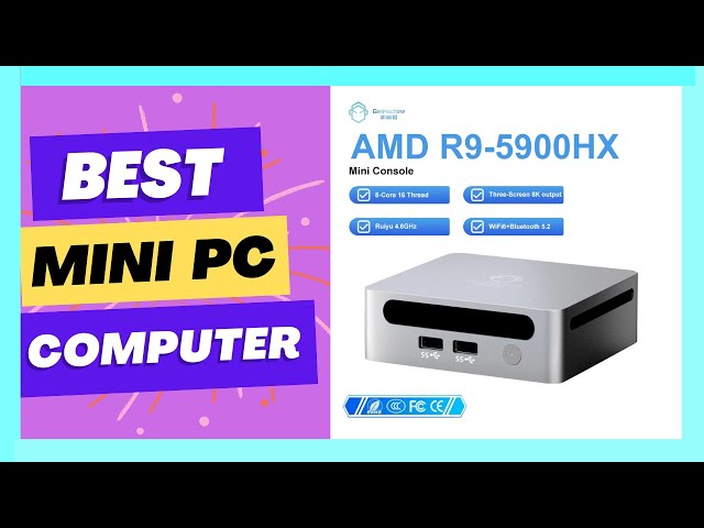 GenMachine New Mini PC Ryzen 9 5900HX Windows 11 DDR4 Max 64GB
