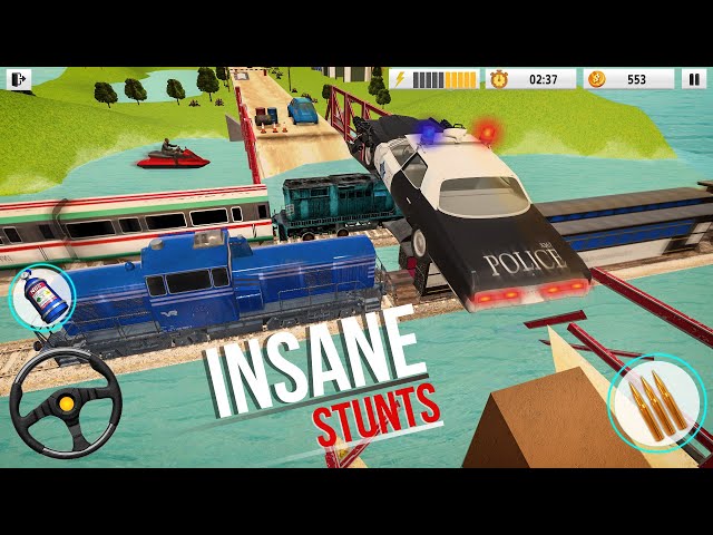 Police Car vs Train Race - Police vs Thief Fight - Police Car vs Criminals Android Gameplay