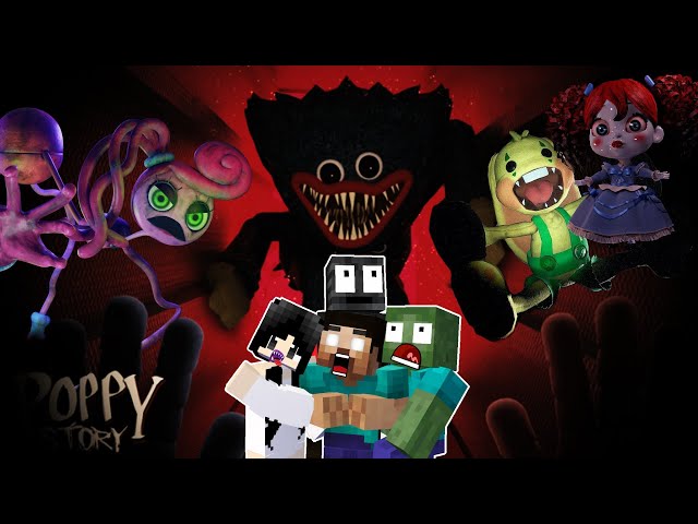 Huggy, Poppy, Giant Bunzo and Mommy Vs Herobrine | Monster School | Minecraft Animation