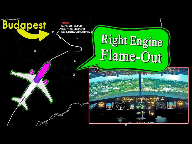 Wizz A320 has RIGHT ENGINE FLAME-OUT | Diverts to Budapest