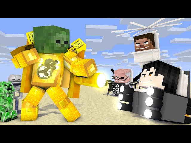 Zombie Clock Man Saves Friends from Skibidi Toilets- Minecraft Animation