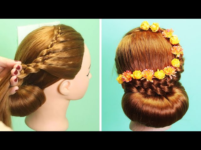 Low Bun Hairstyle With Donut | Easy Hairstyle For Girls | Simple Updo Hairstyles For Weddings