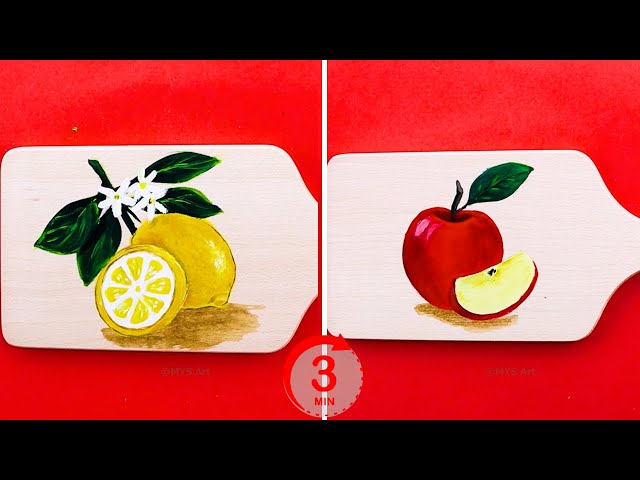How To Paint Fruits in 3 Minutes Step by Step for beginners 😍 | Acrylic Painting Techniques