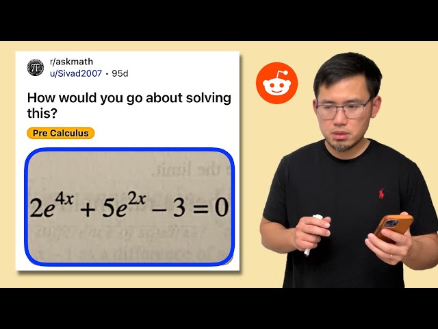 Solving a quadratic exponential equation. Precalculus Reddit r/askmath