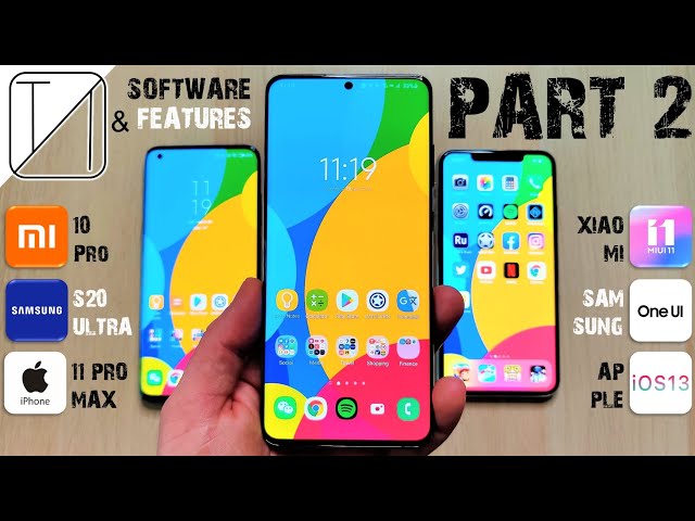 Xiaomi Mi 10 Pro vs Samsung S20 Ultra vs iPhone 11 Pro Max Software Comparison
