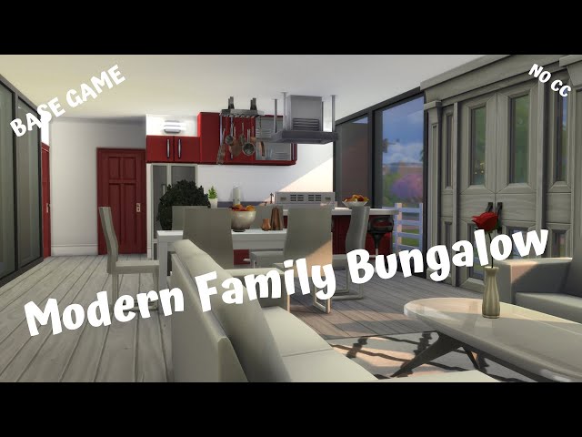 🌼 MODERN FAMILY BUNGALOW 👨‍👩‍👧‍👦 | SIMS 4: SPEED BUILD (NO CC, BASE GAME)