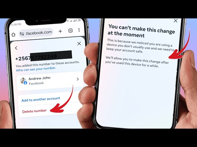 Fix You can't make this change at the moment Facebook Delete Number Problem