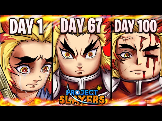 Spending 100 Days As RENGOKU In PROJECT SLAYERS...