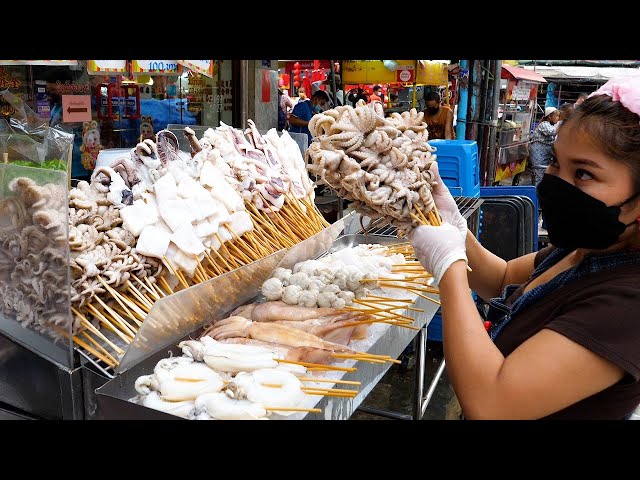 Seafood skewers popular in Thailand
