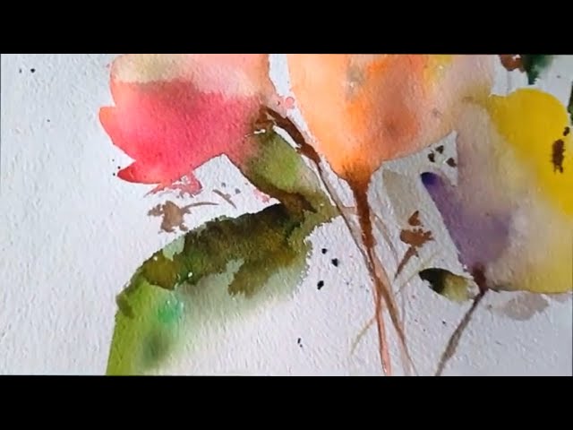 Abstract watercolor floral/Relax with watercolor