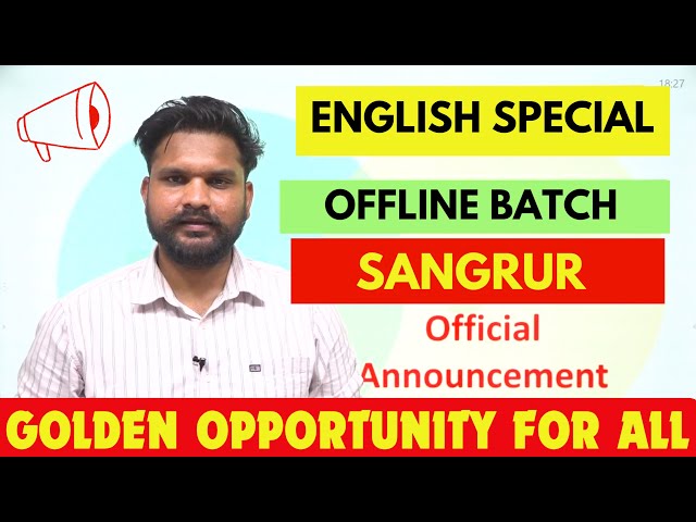Sangrur Offline Batch || English For PSSSB Labour Inspector/ Punjab Police/ PSPCL | Electric English