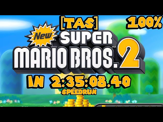 [TAS] 3DS New Super Mario Bros. 2 (100%) in 2:35:08.40 (2:34:13.23 IGT) Speedrun