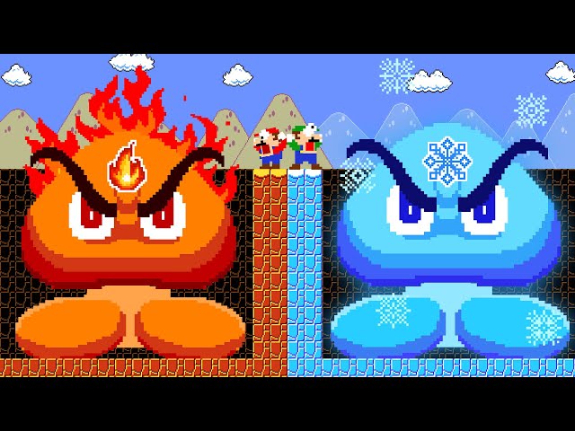 HOT & COLD Challenge: Hot Goomba VS Cold Goomba Battle in New Super Mario Bros Wii? | ADN MARIO GAME